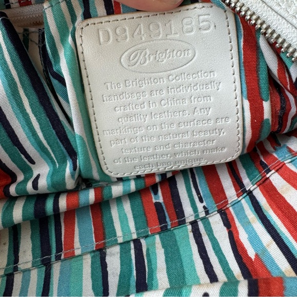 Brighton Perforated White Leather Bag with Heart Charm Dust Cover Included - Picture 14 of 14